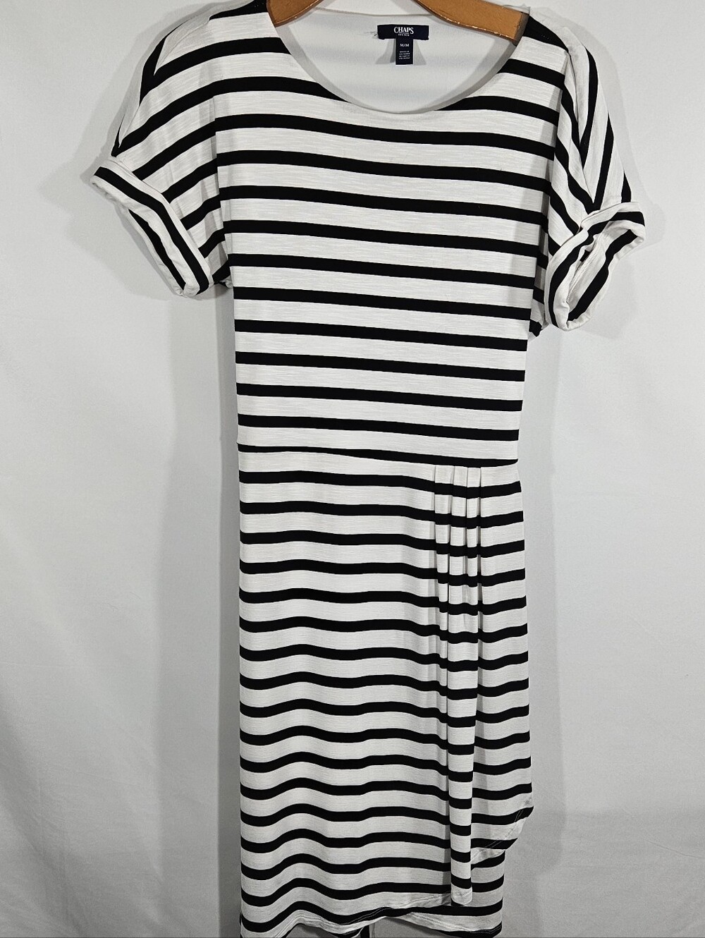 Chaps Ralph Lauren Striped Faux Wrap Dress